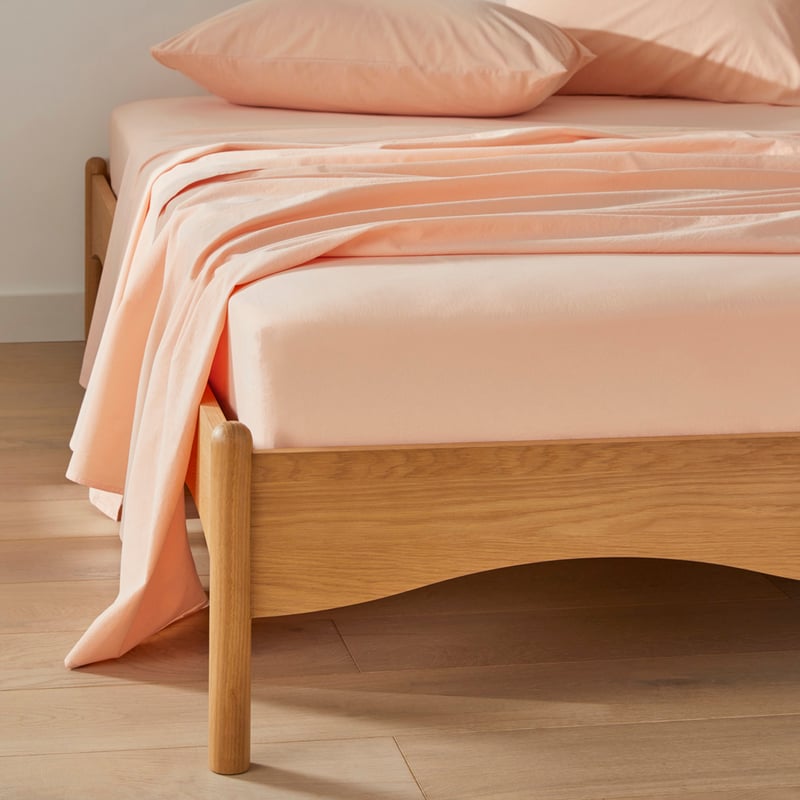 Stonewashed Cotton Pale Peach Sheet Separates