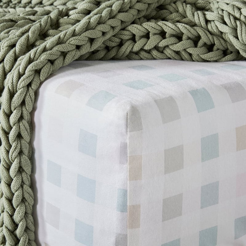 Flannelette Printed Natural Check Sheet Separates