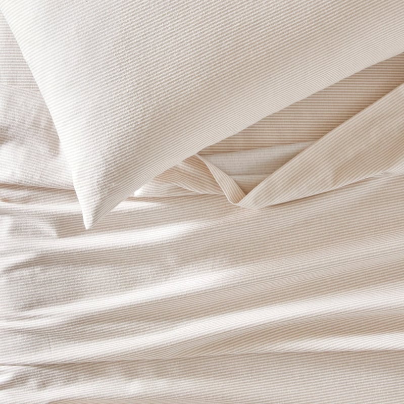 Flannelette Printed Sand Stripe Sheet Set 