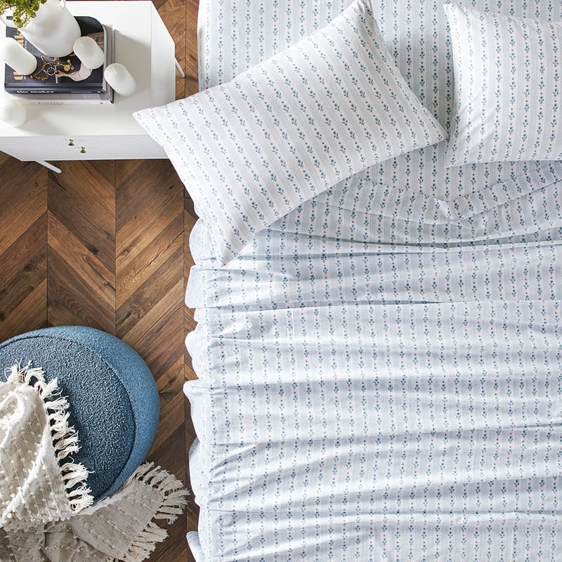 Lilibet White Floral Printed Sheet Set