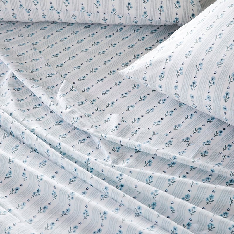 Lilibet White Floral Printed Sheet Set