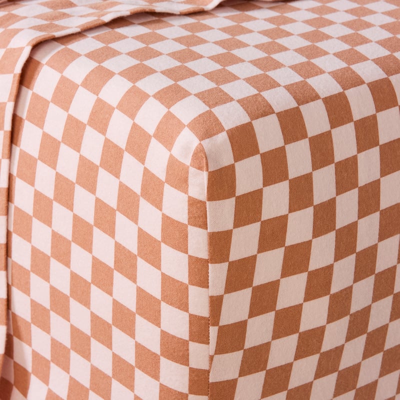 Printed Clay Checkerboard Flannelette Sheet Set