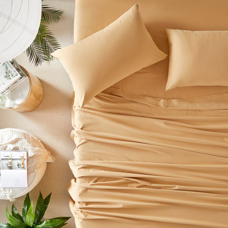Stonewashed Cotton Gold Sheet Set