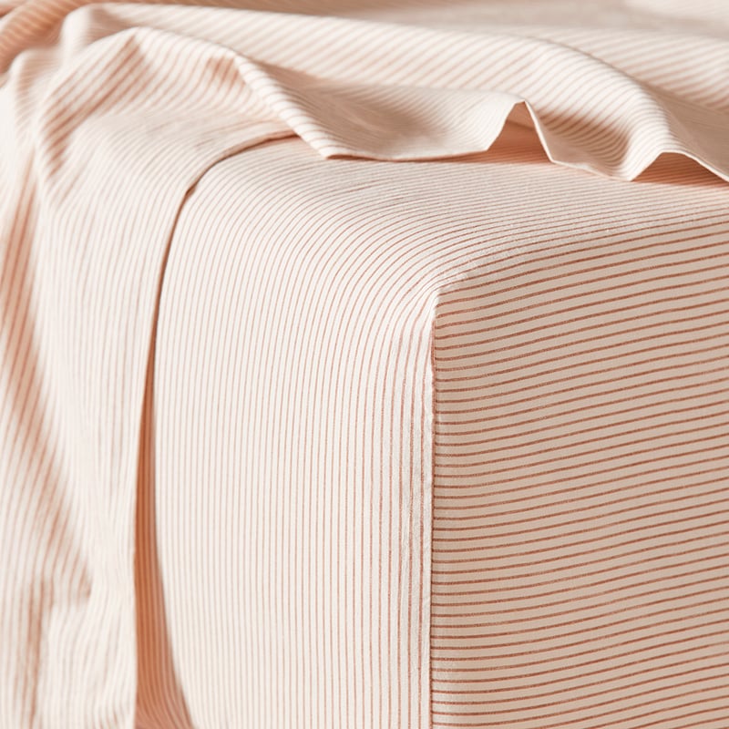 Stonewashed Cotton Printed Earth Stripe Sheet Set