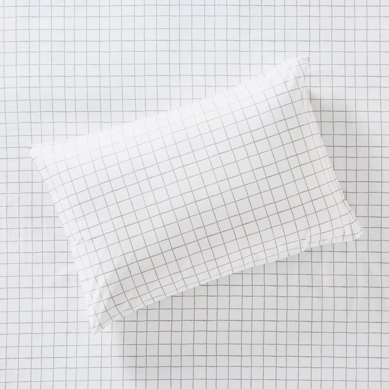 1500TC Brooklyn Printed Silver Grid Sheet Set