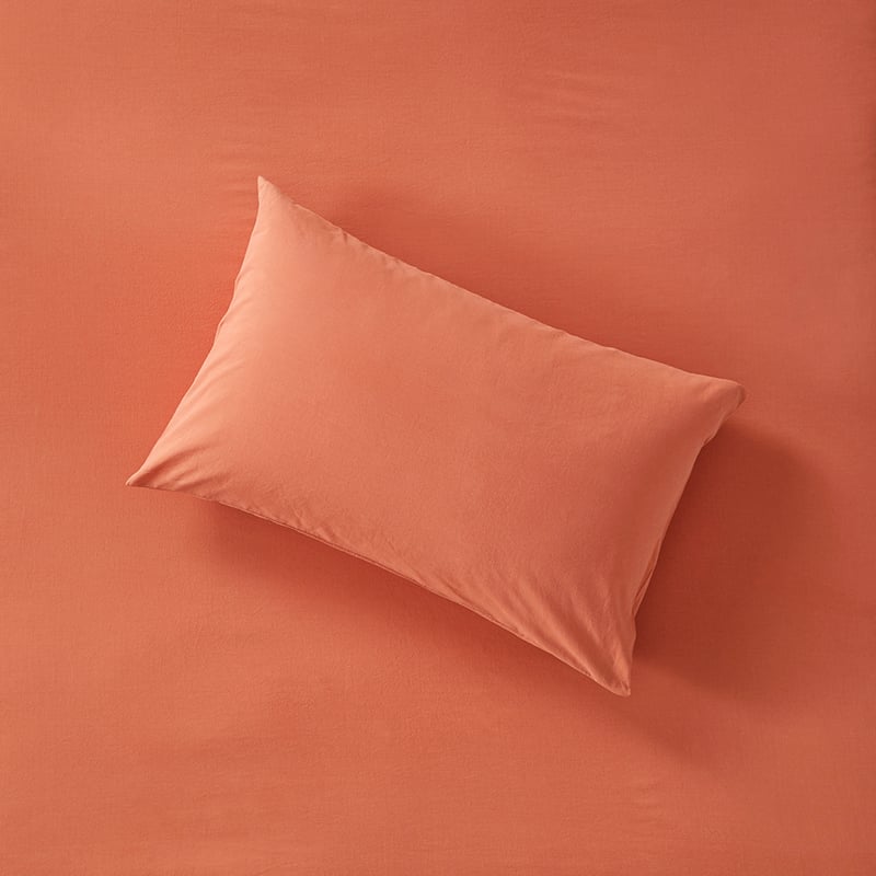 Stonewashed Cotton Paprika Sheet Separates