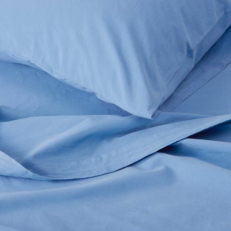 Stonewashed Cotton French Blue Sheet Set