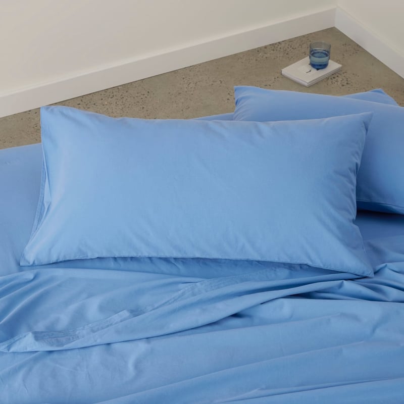 Stonewashed Cotton French Blue Sheet Separates