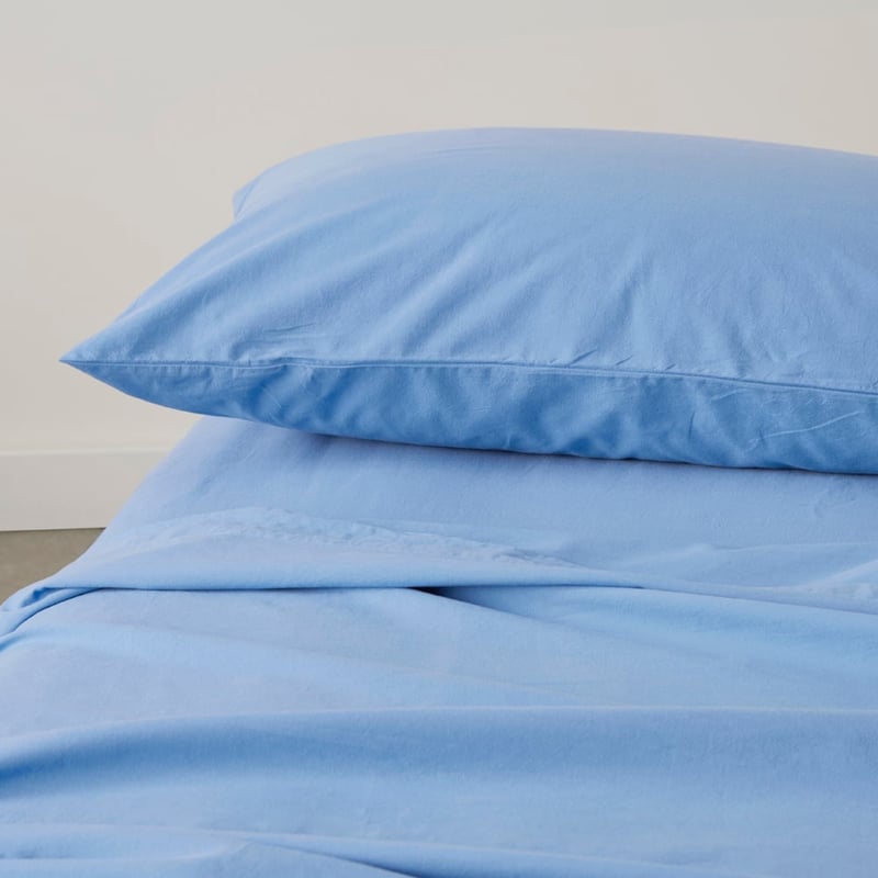 Stonewashed Cotton French Blue Sheet Set