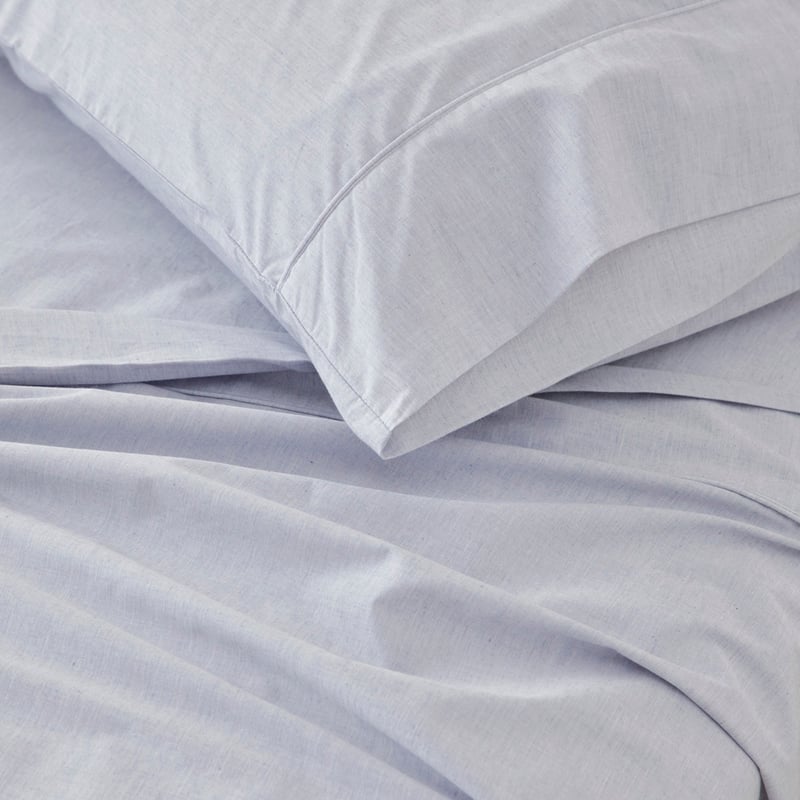 Fresh Yarn Dyed Blue Marle Sheet Set