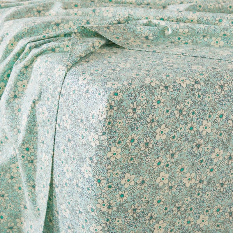 Eliza Floral Sea Spray Printed Sheet Set