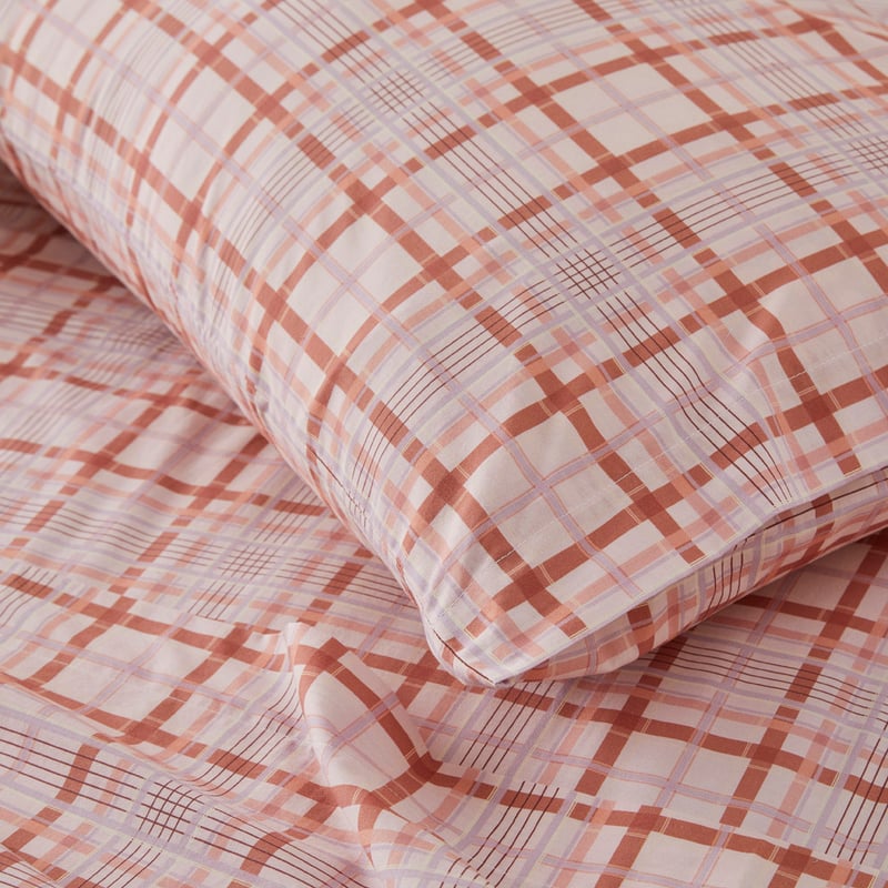 Paprika Check Printed Sheet Set