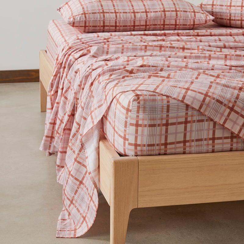 Paprika Check Printed Sheet Set