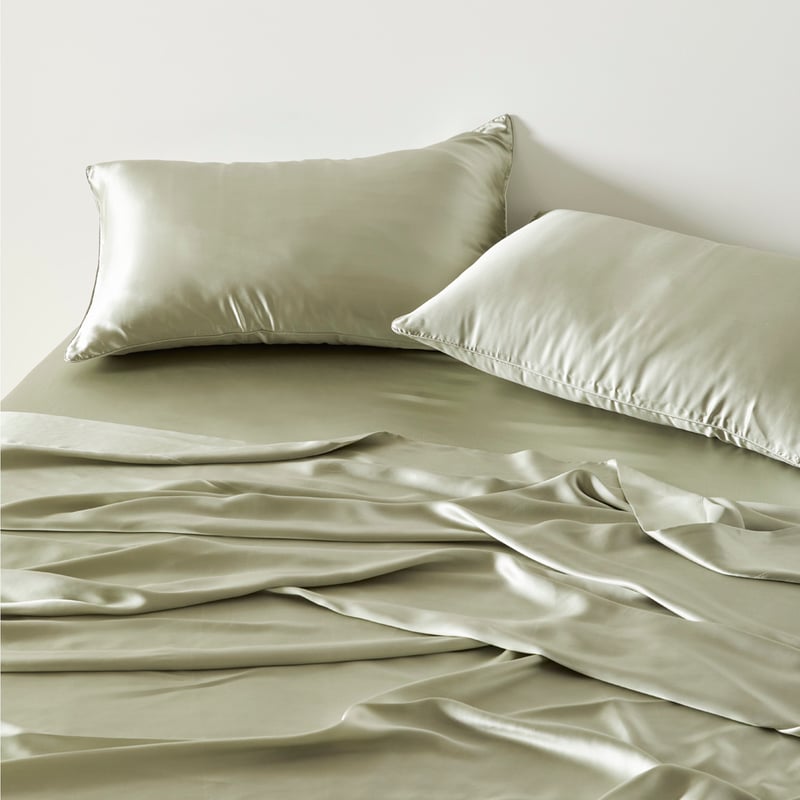 Pure Silk Tea Green Sheet Set