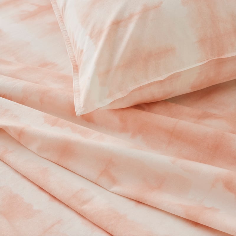 Stonewashed Cotton Peach Tie Dye Sheet Set
