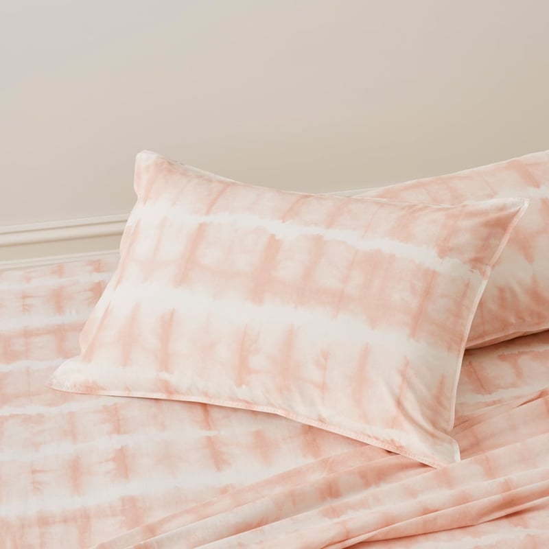 Stonewashed Cotton Peach Tie Dye Sheet Set