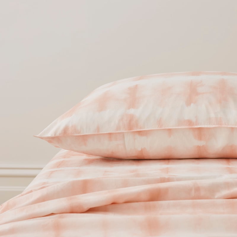 Stonewashed Cotton Peach Tie Dye Sheet Set