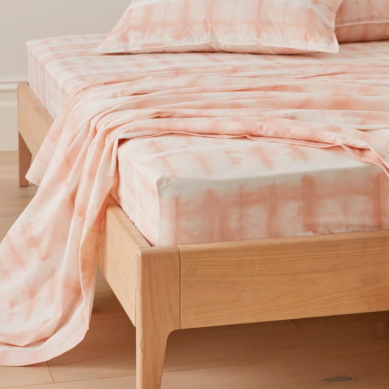 Stonewashed Cotton Peach Tie Dye Sheet Set