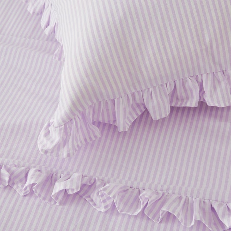 Ruffle Lilac Stripe Sheet Set