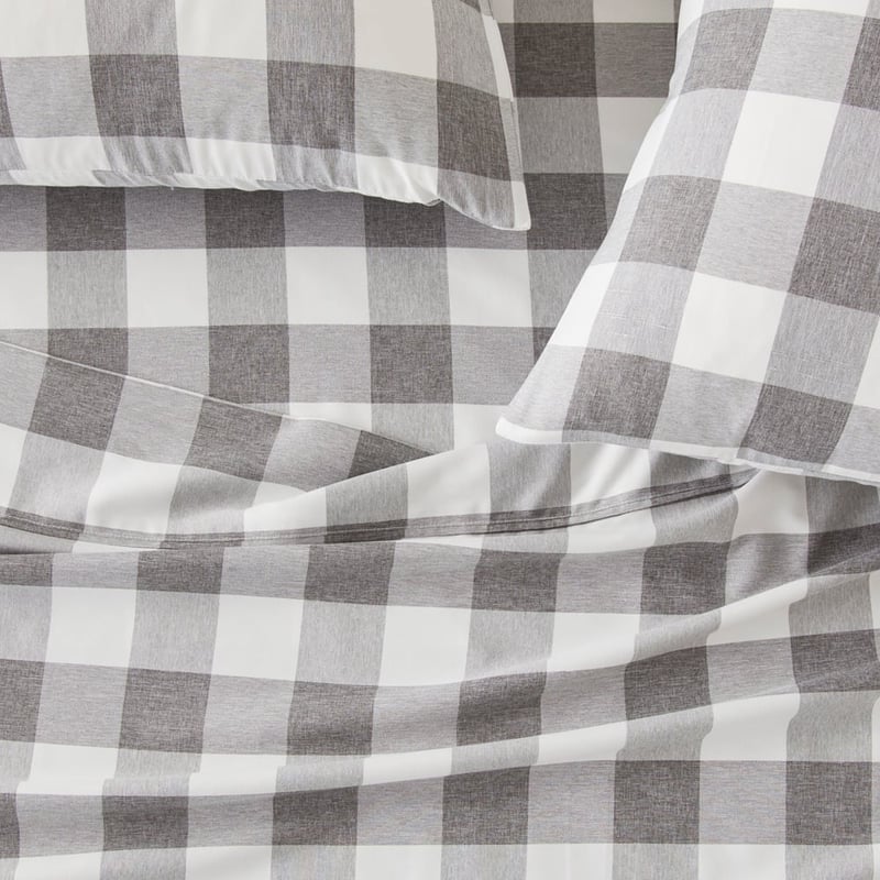Phoenix Grey Check Printed Sheet Set