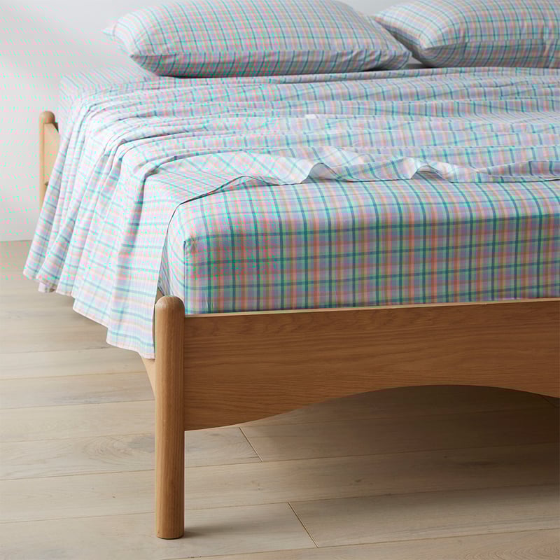 Bright Check Green Printed Sheet Set