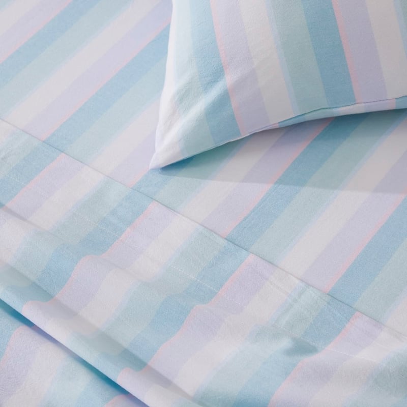 Yarn Dyed Cheerful Green Stripe Sheet Set