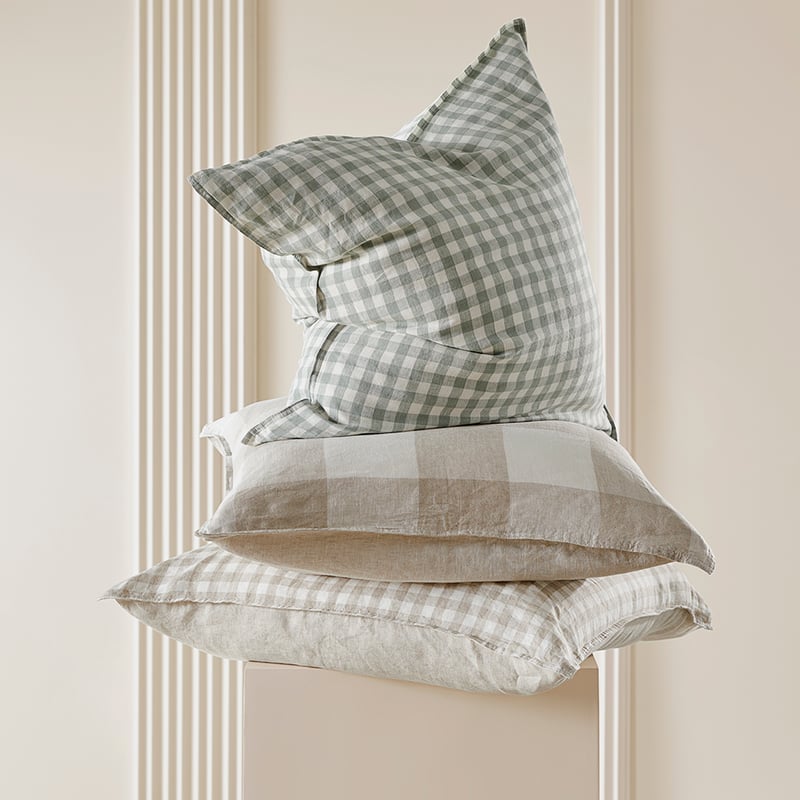 Vintage Washed Linen Vanilla Quilt Cover Separates