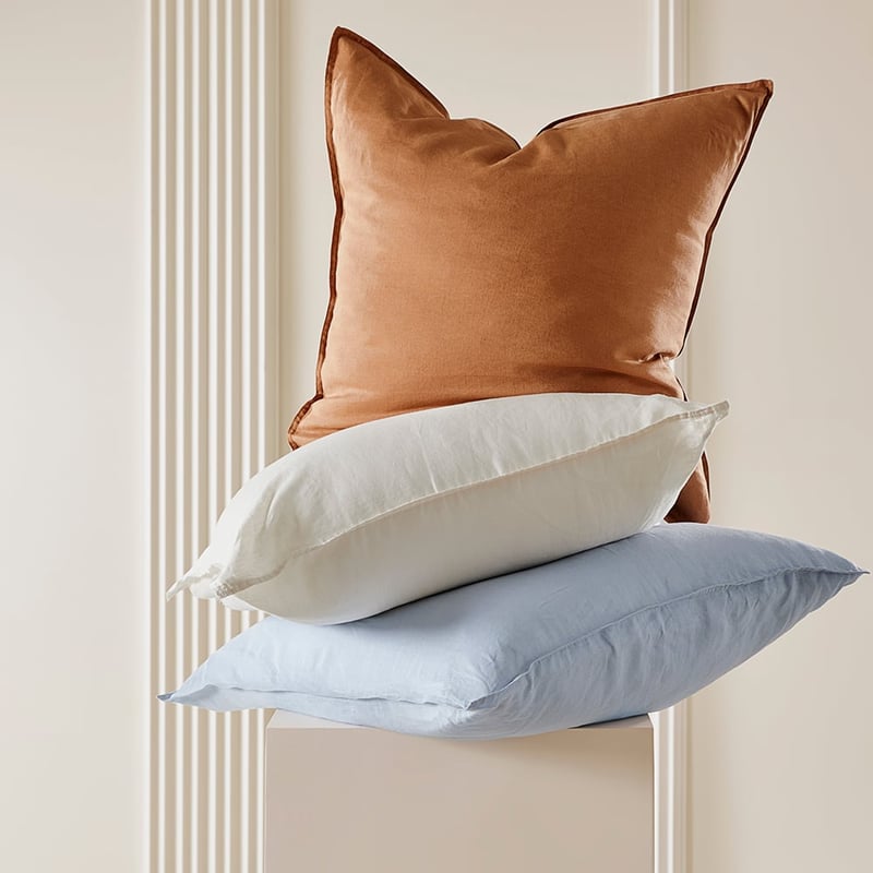 Vintage Washed Linen Dusty Blue Quilt Cover Separates