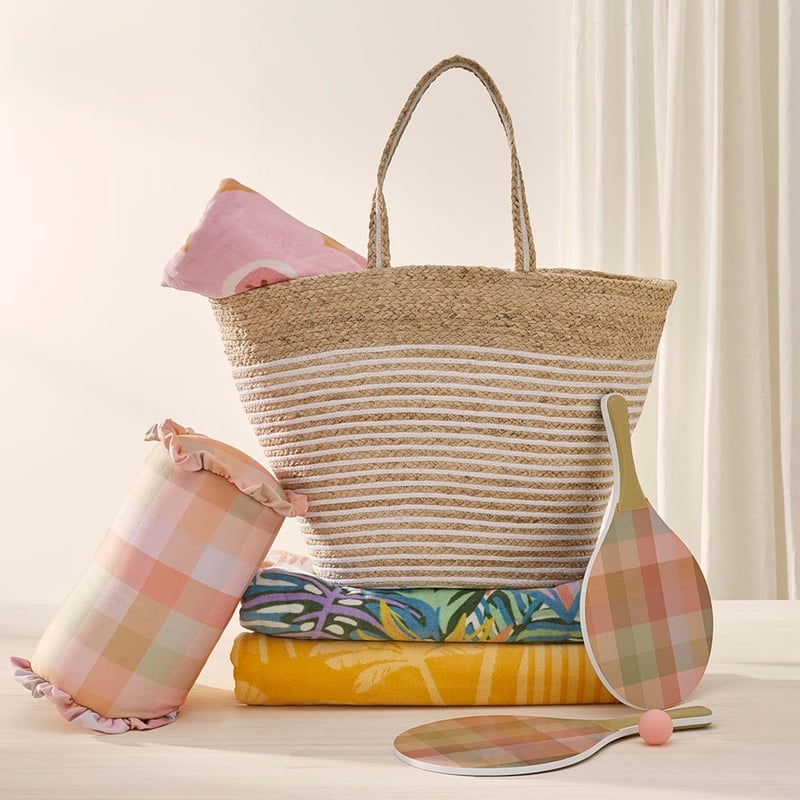 Eden Check Cylinder Beach Pillow