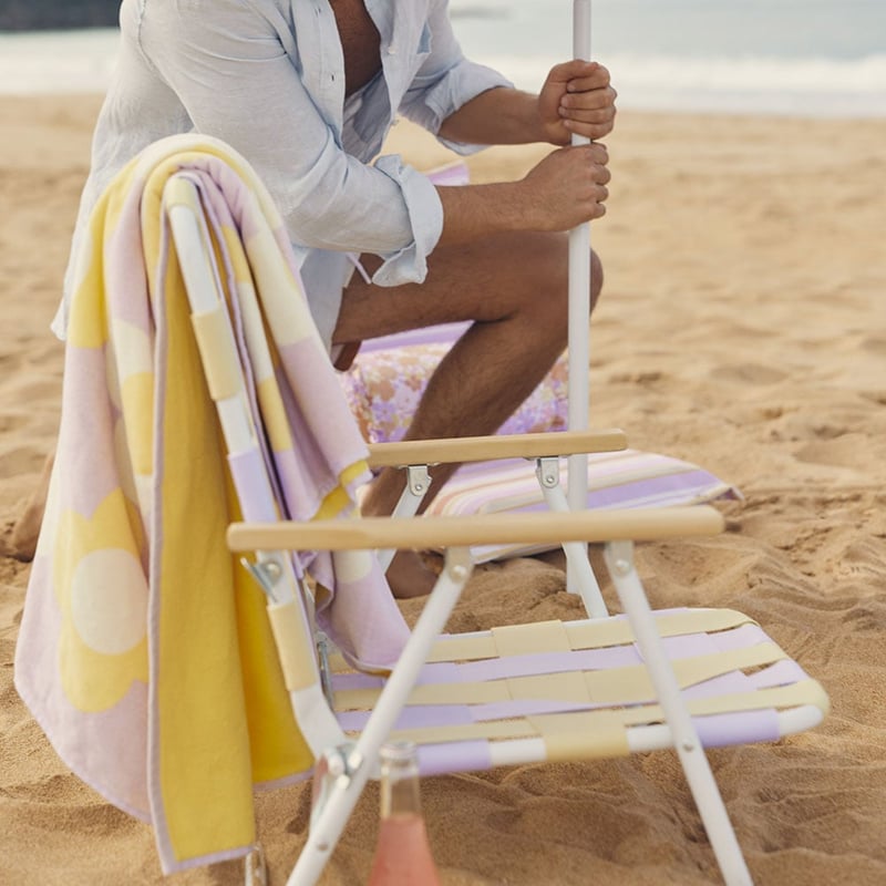 Lilac & Lemon Beach Strap Woven Chair