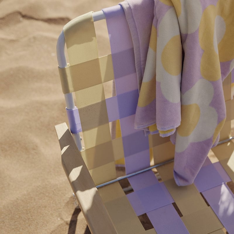 Velour Daisy Check Lilac Beach Towel