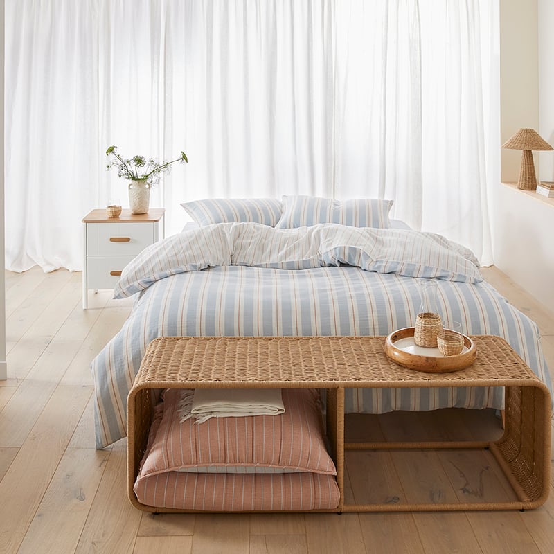 Cove Sky Blue Stripe Quilt Cover Set + Separates