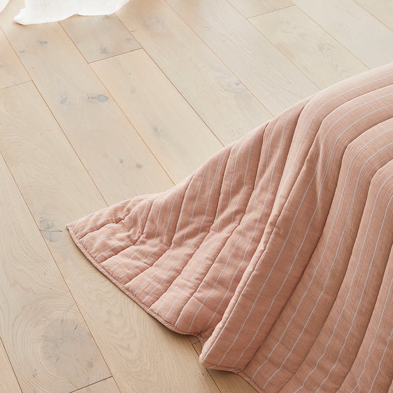 Cove Sky Blue Stripe Quilted Coverlet Separates