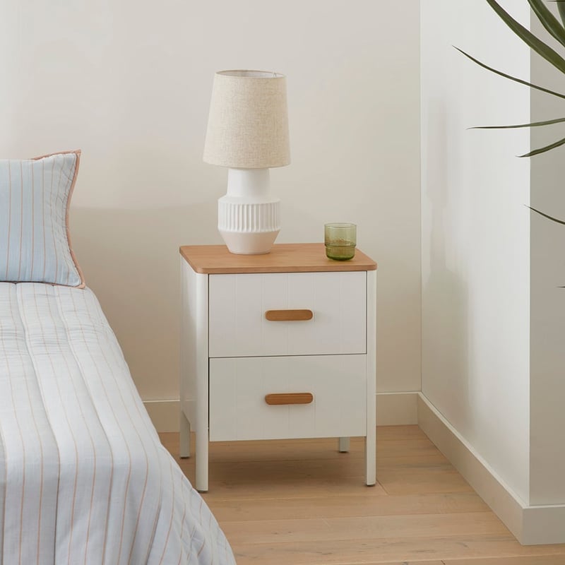 Harley White Bedside Table