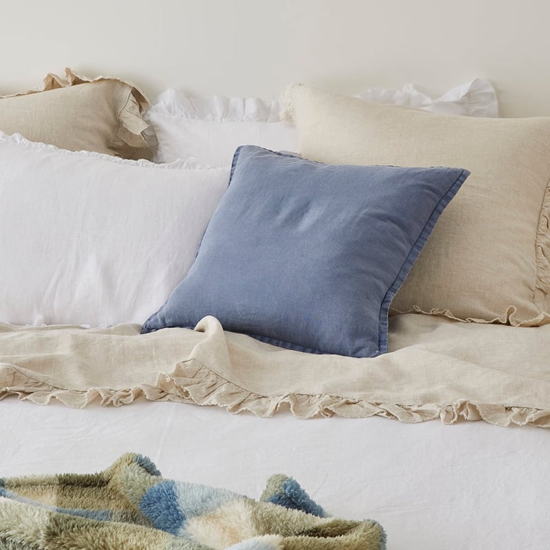 Belgian Vintage Washed Linen Thunderstorm Cushion