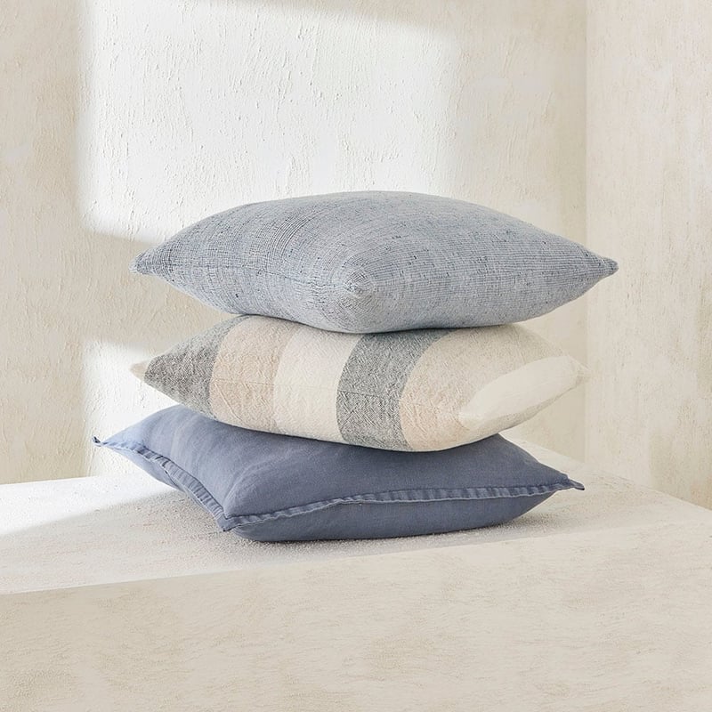 Belgian Vintage Washed Linen Thunderstorm Cushion