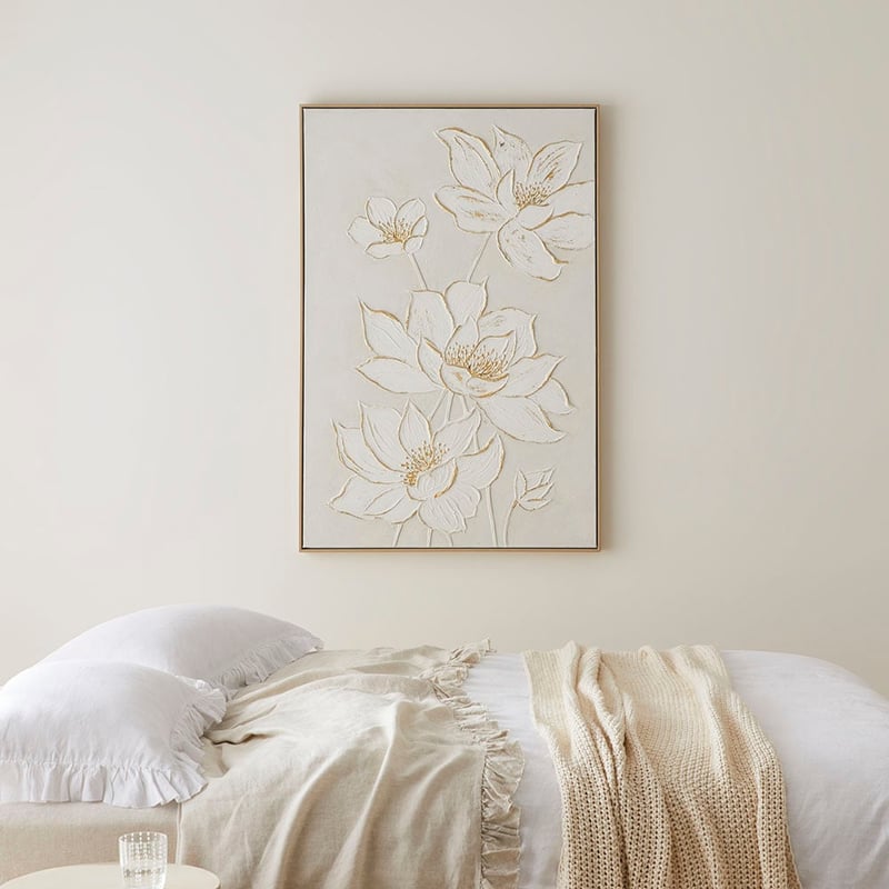 Kinfolk White Flower Canvas