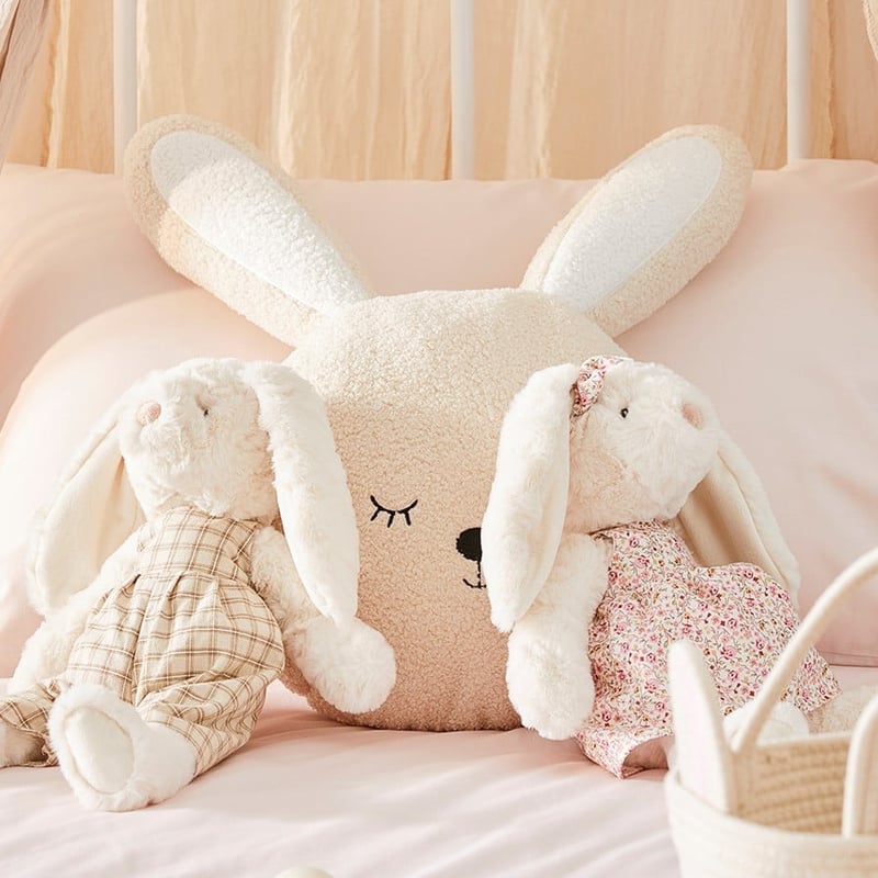 Kids Boucle Natural Sweet Bunny Cushion