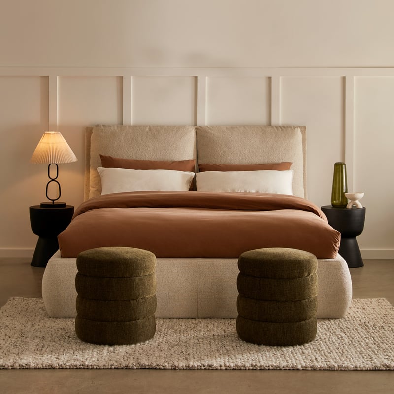 Memphis Olive Storage Ottoman