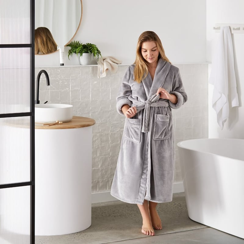 Ultra Soft Moonrock Grey Bathrobe
