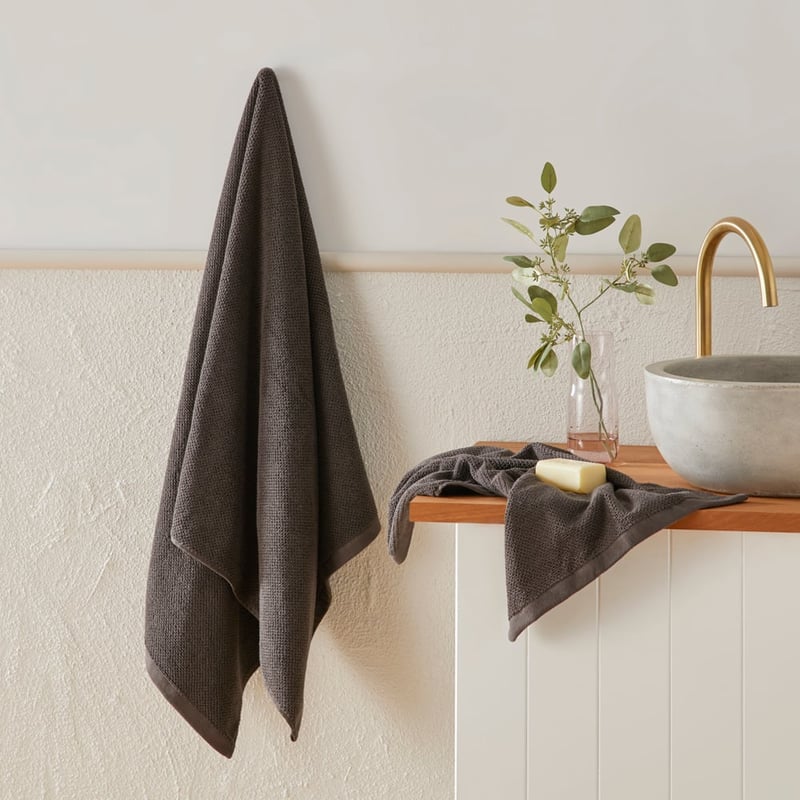 Savannah Coal Textured Towel Range