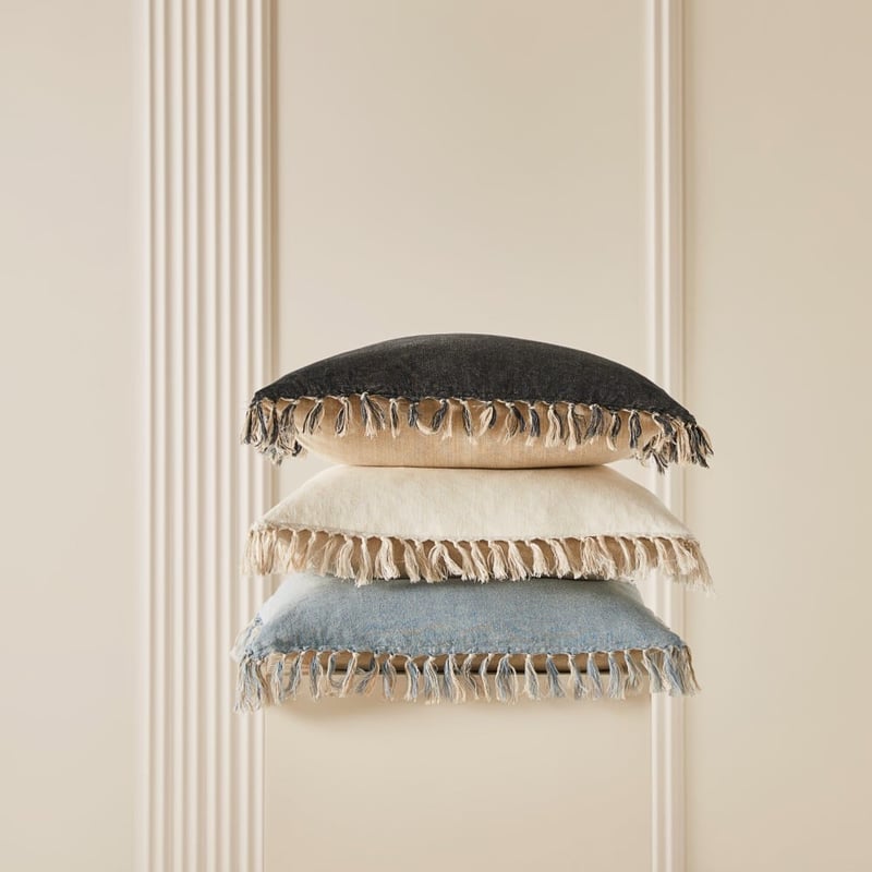 Genoa Vintage Washed White Linen Cushion 