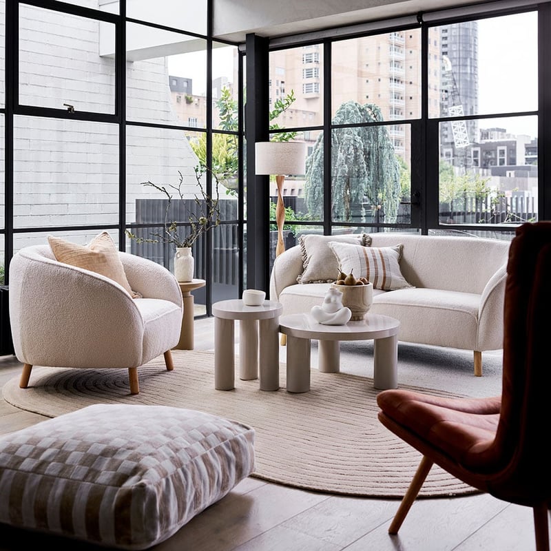 Juliette Vanilla Teddy 1 Seater Sofa