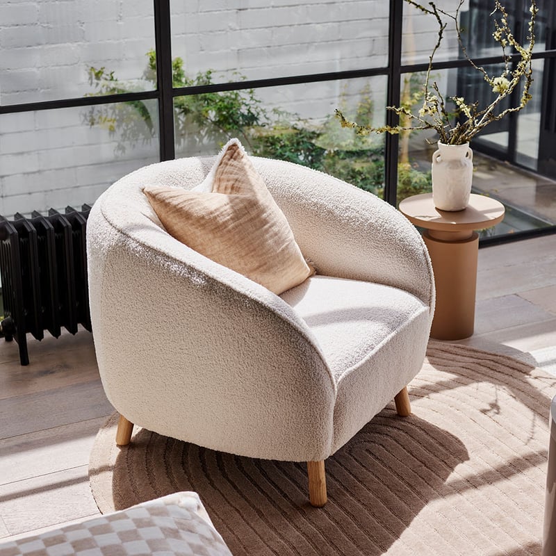 Juliette Vanilla Teddy 1 Seater Sofa