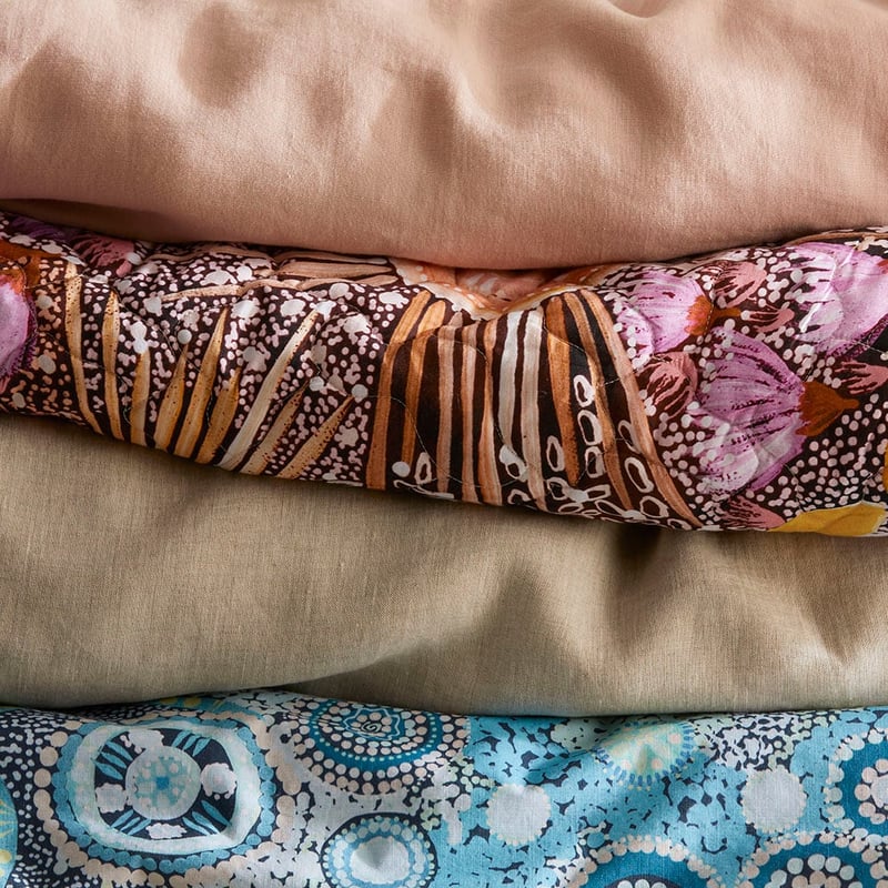 Cungelella Yamamillah Pink Earth Quilted Pillowcases
