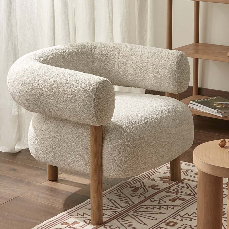 Boston Snow Boucle Chair