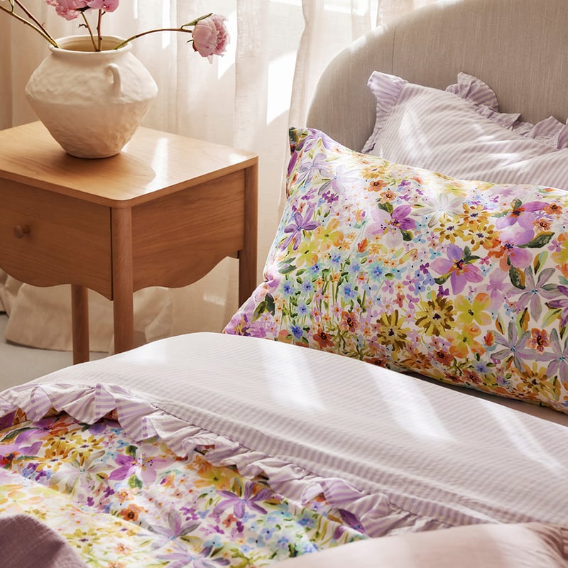 Sienna Floral Lilac Pillowcases