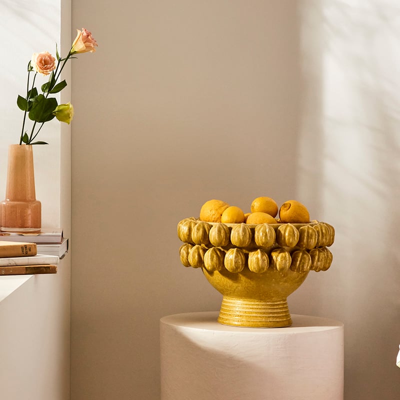 Citron Yellow Footed Vase