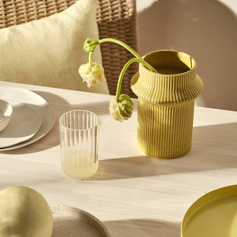 Citron Yellow Ring Vase