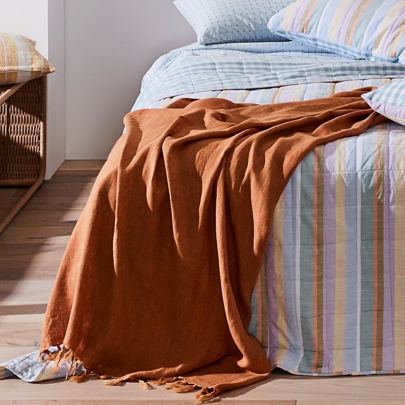 Malmo Rust Linen Throw
